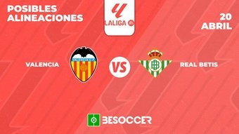 Posibles alineaciones del Valencia-Betis de la Primera División 2023-24. BeSoccer