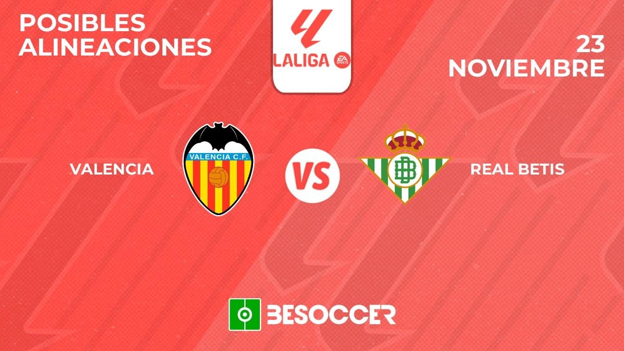 Posibles alineaciones del Valencia-Betis de la Primera División 2024-25. BeSoccer