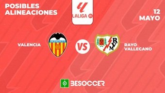 Posibles alineaciones del Valencia-Rayo Vallecano de la Primera División 2023-24. BeSoccer