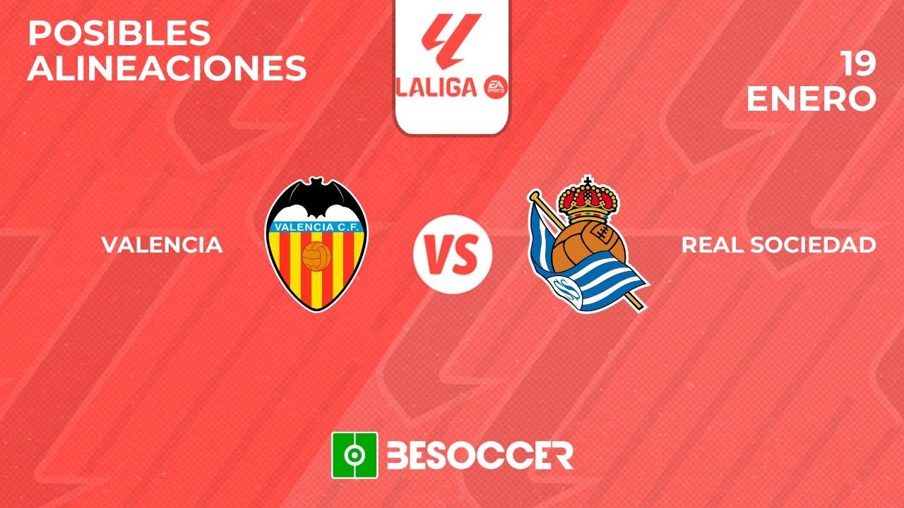 Posibles alineaciones del Valencia-Real Sociedad de la Primera División 2024-25. BeSoccer