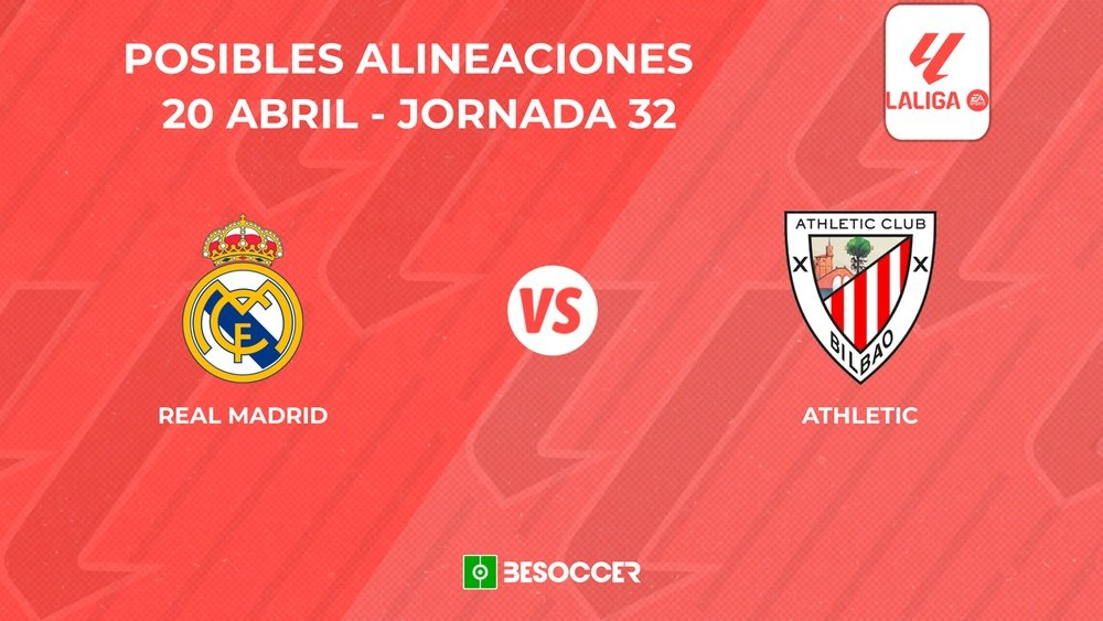 Posibles onces del Real Madrid vs. Athletic Club. BeSoccer