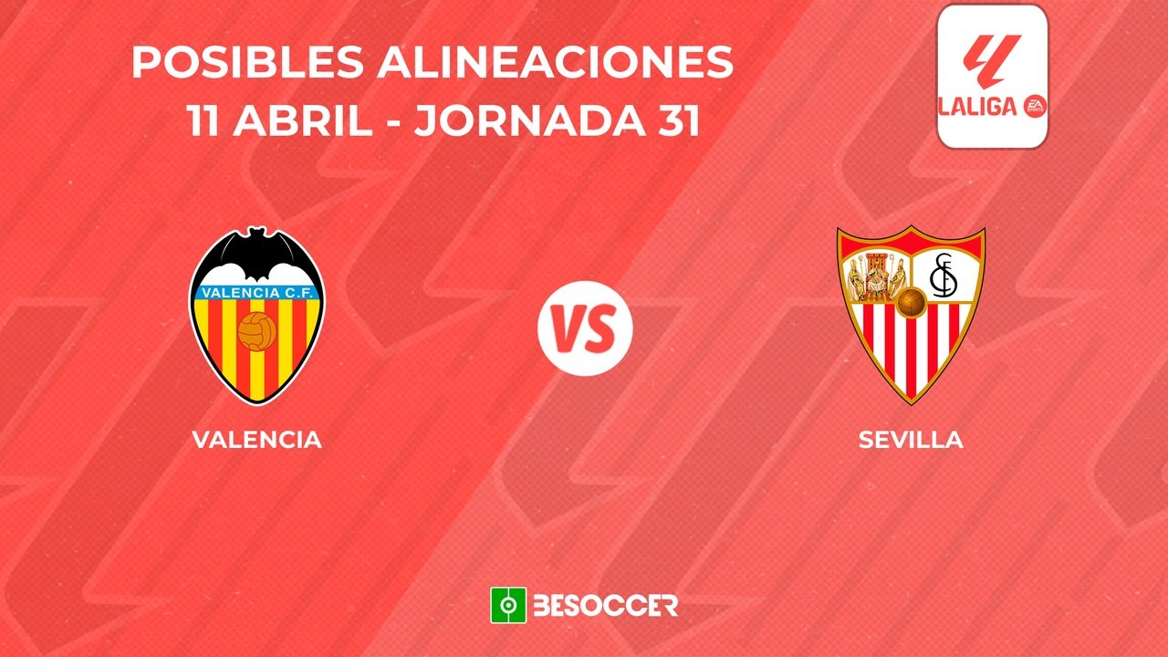 Posibles onces Valencia vs Sevilla. BeSoccer