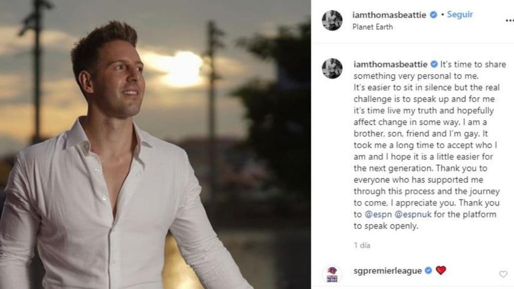 El ex jugador Thomas Beattie se declara homosexual. Instagram/iamthomasbeattie