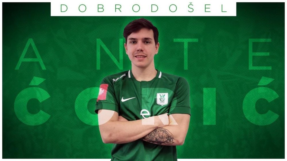 Coric fue presentado como nuevo jugador del Olimpija Ljubljan. Twitter/nkolimpija