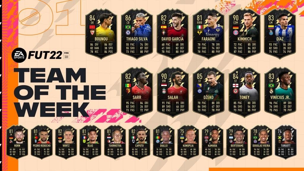 Primer TOTW de FIFA 22. Twitter/EASPORTSFIFA