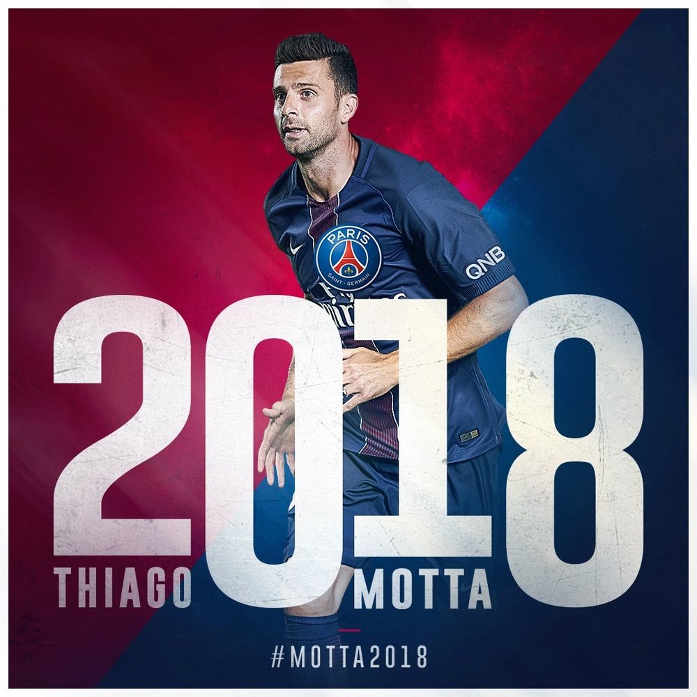 Thiago Motta renovó con el PSG. PSGOfficiel