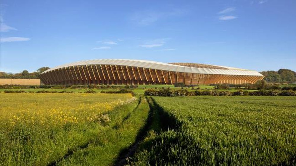 Así sería el nuevo estadio del Forest Green Rovers. ZahaHadidArchitects