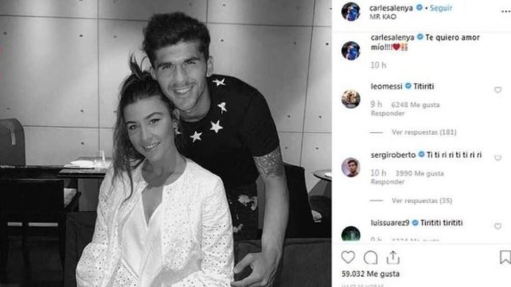 Un troleo tras su última publicación amorosa. Instagram @CarlesAlenya