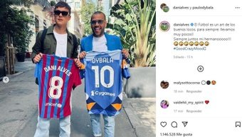 Dybala, em Barcelona... só para visitar Daniel Alves? Instagram/danialves