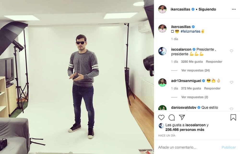 Casillas, objeto de las bromas por su candidatura a la RFEF. Instagram/ikercasillas