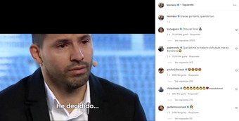 A homenagem que emocionou Agüero e Messi. Captura/Instagram/leomessi