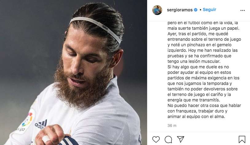 Post de Instagram de Sergio Ramos