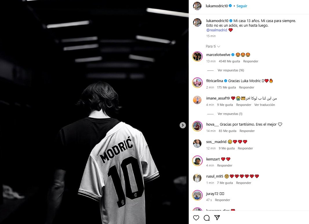 Modric bids farewell to Real Madrid. Instagram/lukamodric10