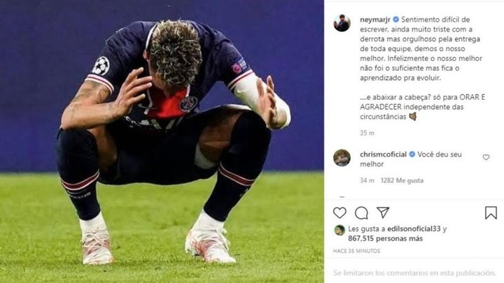 As primeiras palavras de Neymar após a eliminação da Champions