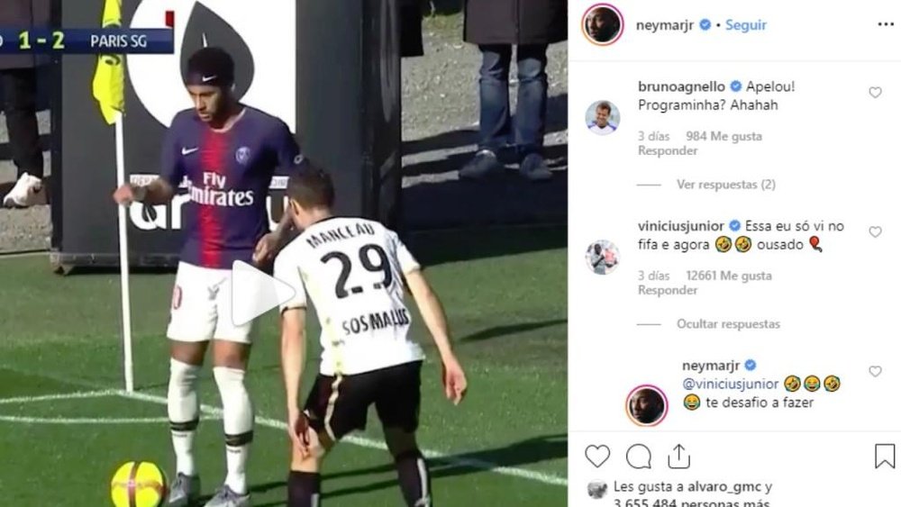 Neymar desafió a Vinicius. Neymarjr