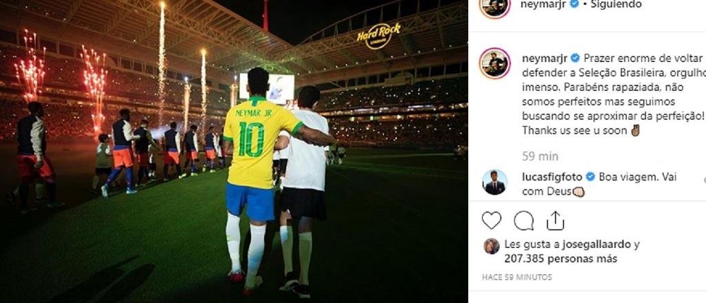 Neymar jugó ante Colombia y Perú. Instagram/NeymarJr