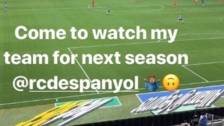 Morrison anunció por Instagram su fichaje por el Espanyol
