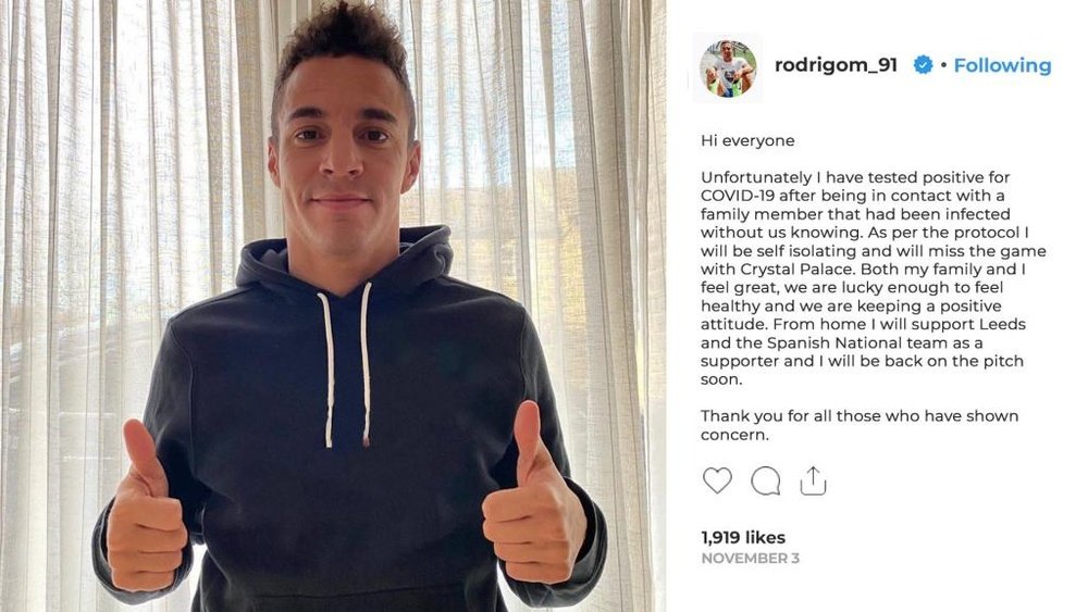 Rodrigo has the virus. Instagram/rodrigom_91