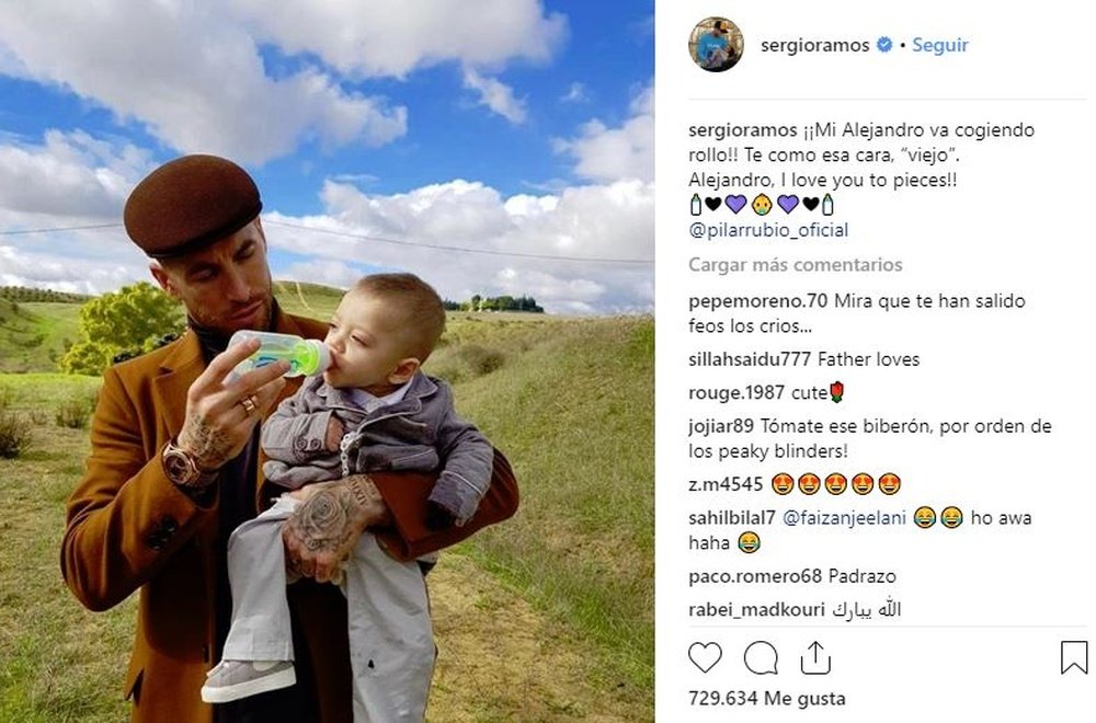 Ramos aprovechó el día de descanso para estar con su familia. Instagram/sergioramos