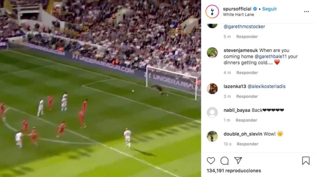 Tottenham quer Bale de volta.  Instagram/spursofficial