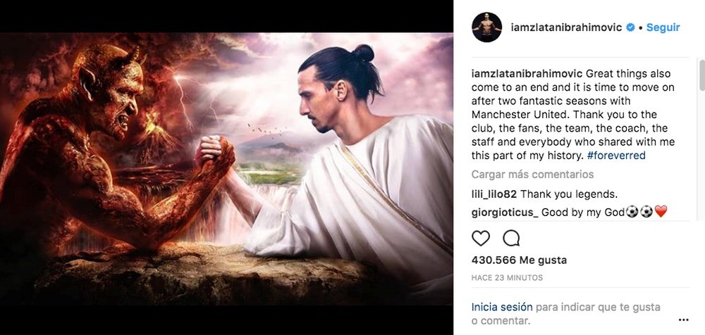 Ibrahimovic se despidió del United. Instagram/Ibrahimovic
