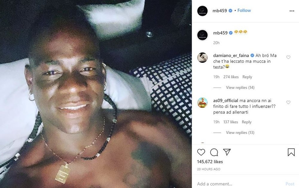 Balotelli lo ha vuelto a hacer. Instagram/mb459