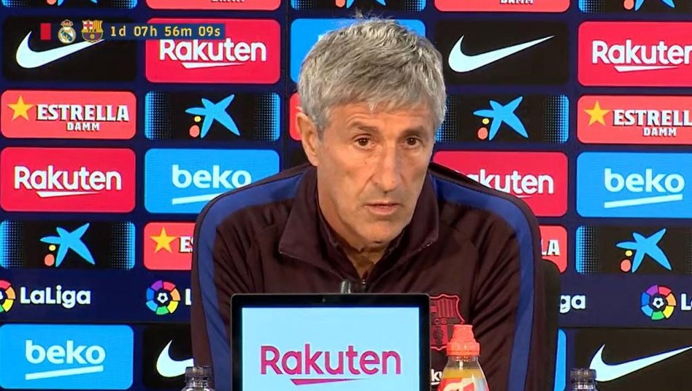 Quique Setién était en conférence de presse. Capture/BarçaTV