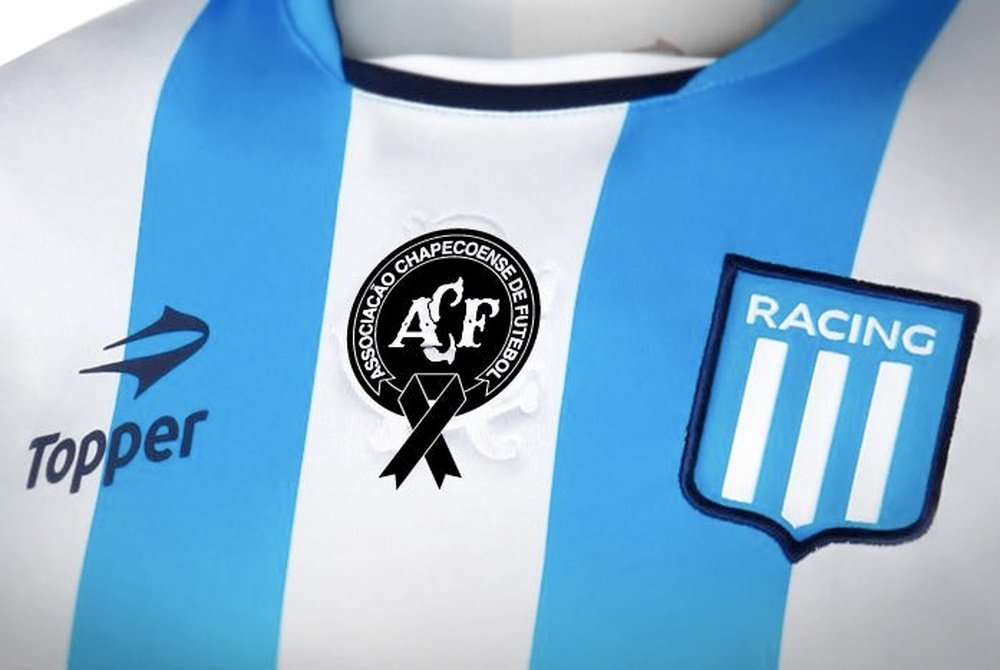 Racing homenajea a Chapecoense con un nuevo diseño en su camiseta. RacingClub