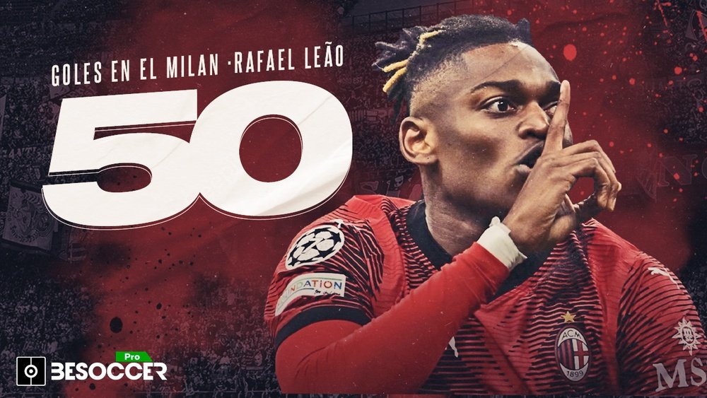 Rafael Leao ya ha alcanzado los 50 goles con el Milan y va a por más. BeSoccer Pro