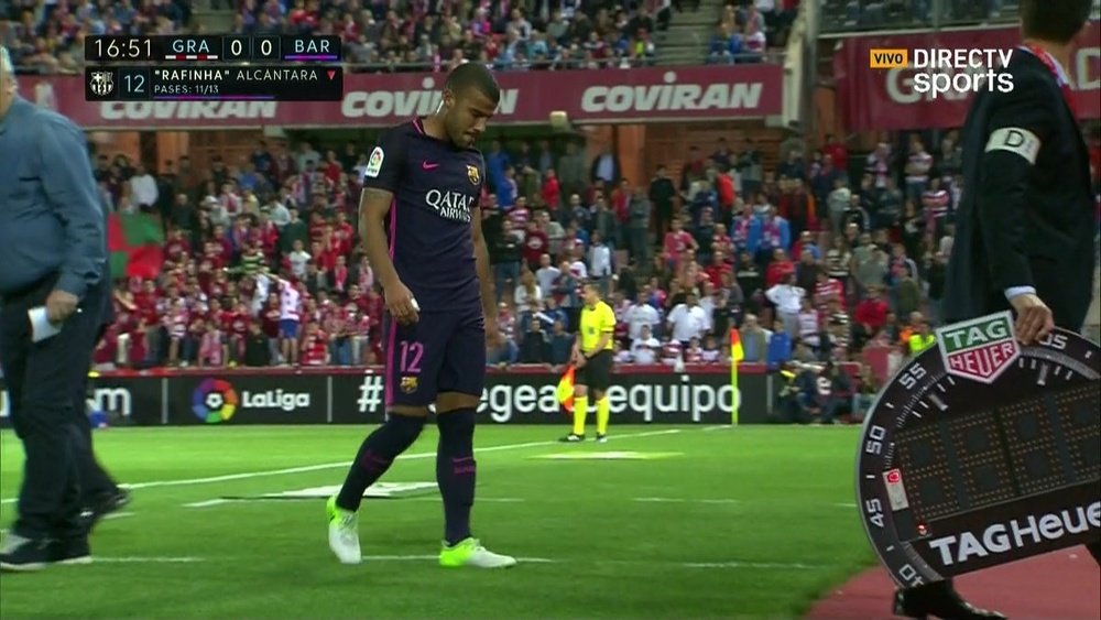 Barca expect a speedy diagnosis for Rafinha.  Twitter/DirectTV