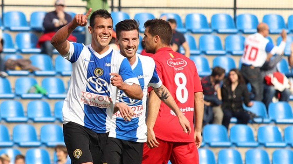 Rafita celebra un gol con el Hércules. HerculesCF