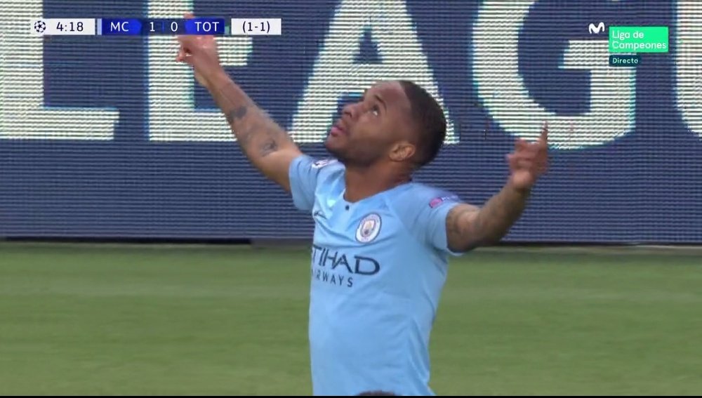 Sterling firmó el primero de los cuatro goles que se vivieron en apenas once minutos. Captura/Movist