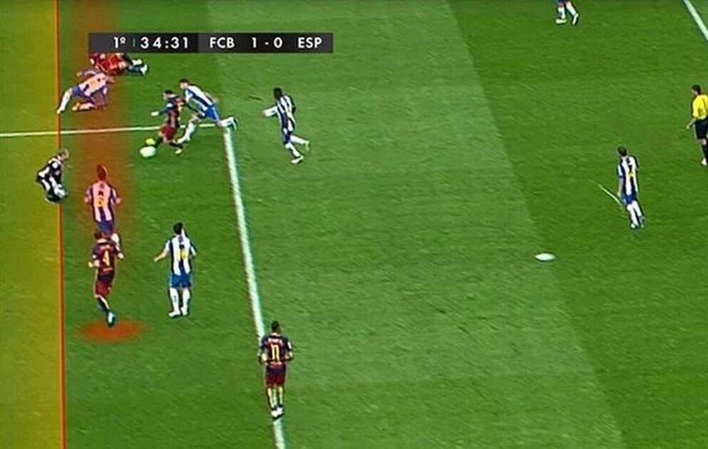 Rakitic estaba en posición legal en el gol que le han anulado ante el Espanyol. Canal+
