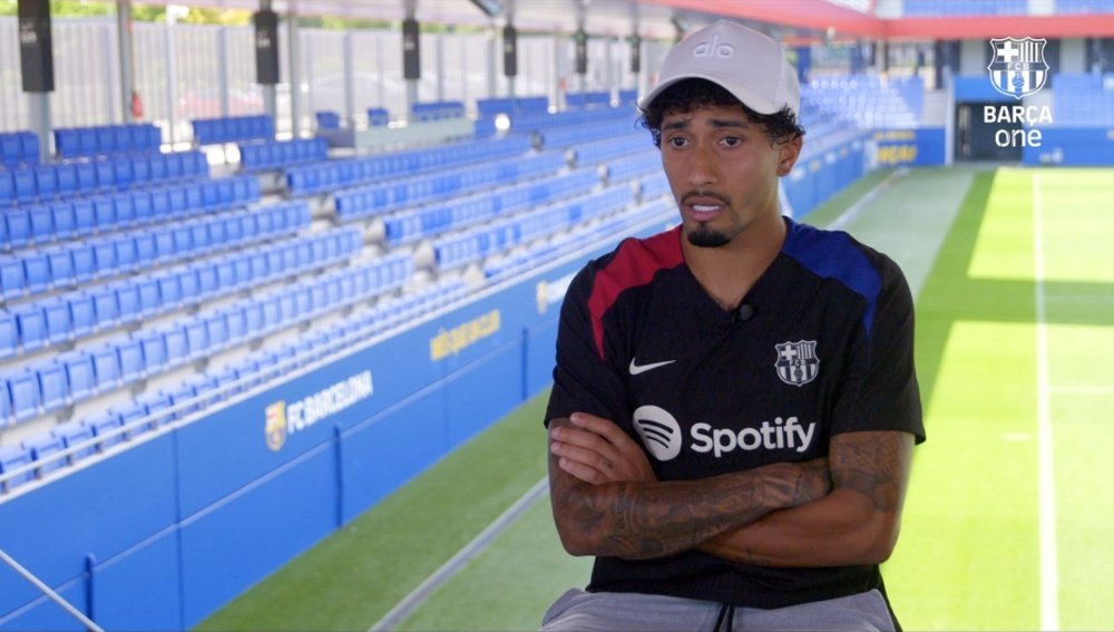 Raphinha spoke about being captain of Barcelona. Screenshot/BarçaOne