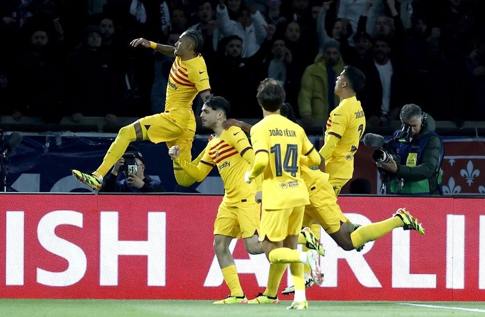 Raphinha scored a brace during the UEFA Champions League quarter-finals. EFE