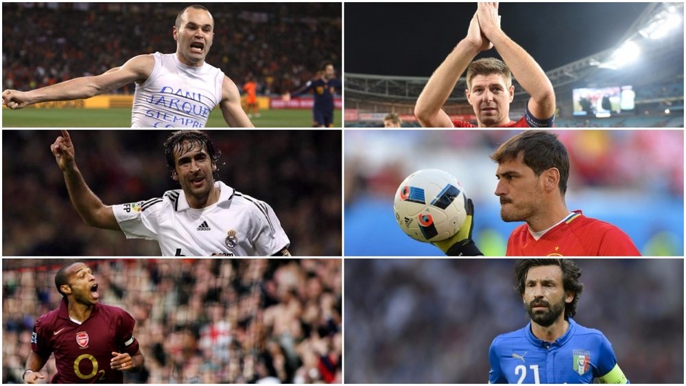 Raul, Henry, Pirlo, Iniesta, Casillas and Gerrard. BeSoccer