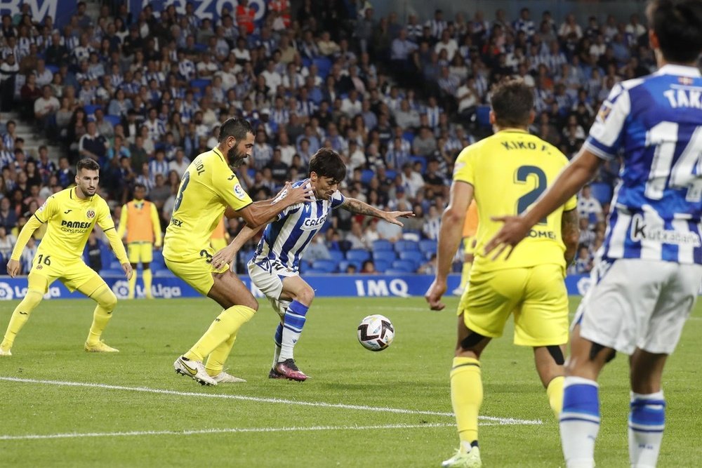La Real Sociedad se impuso por 1-0 al Villarreal en Liga. EFE/Javier Etxezarreta