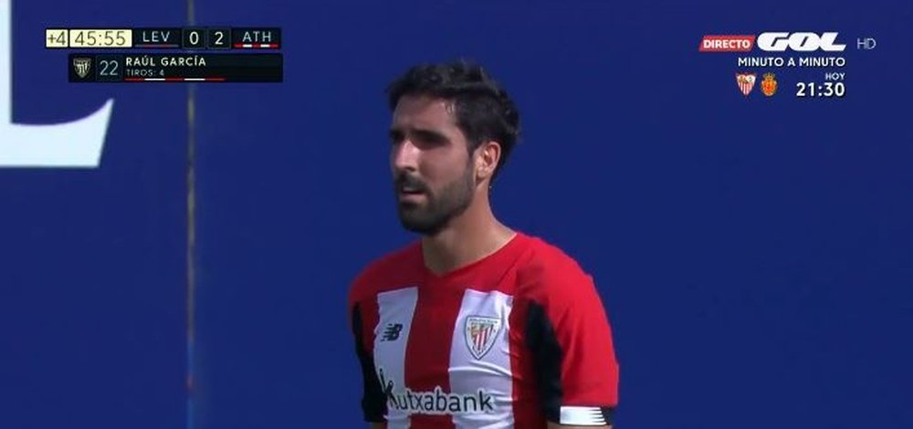 Raúl García scored for Bilbao. Screenshot/GOL