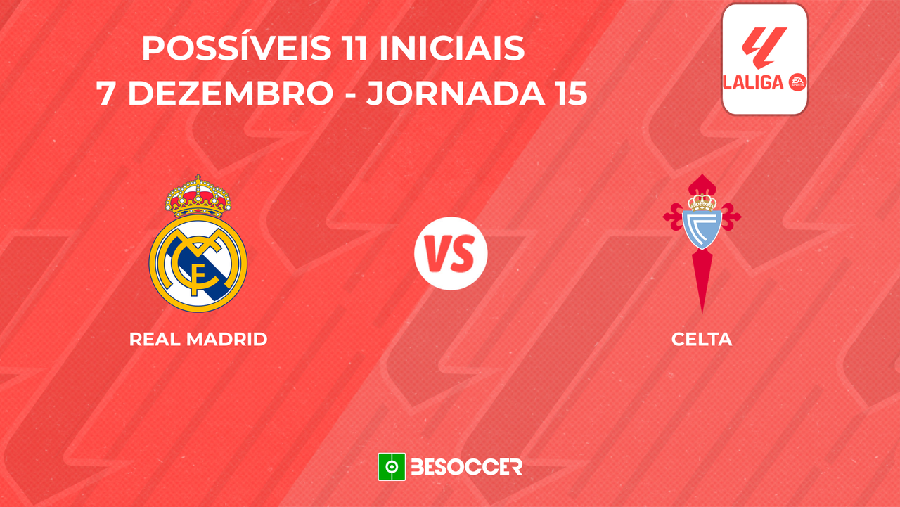 Real Madrid - Celta: Veja as prováveis escalações