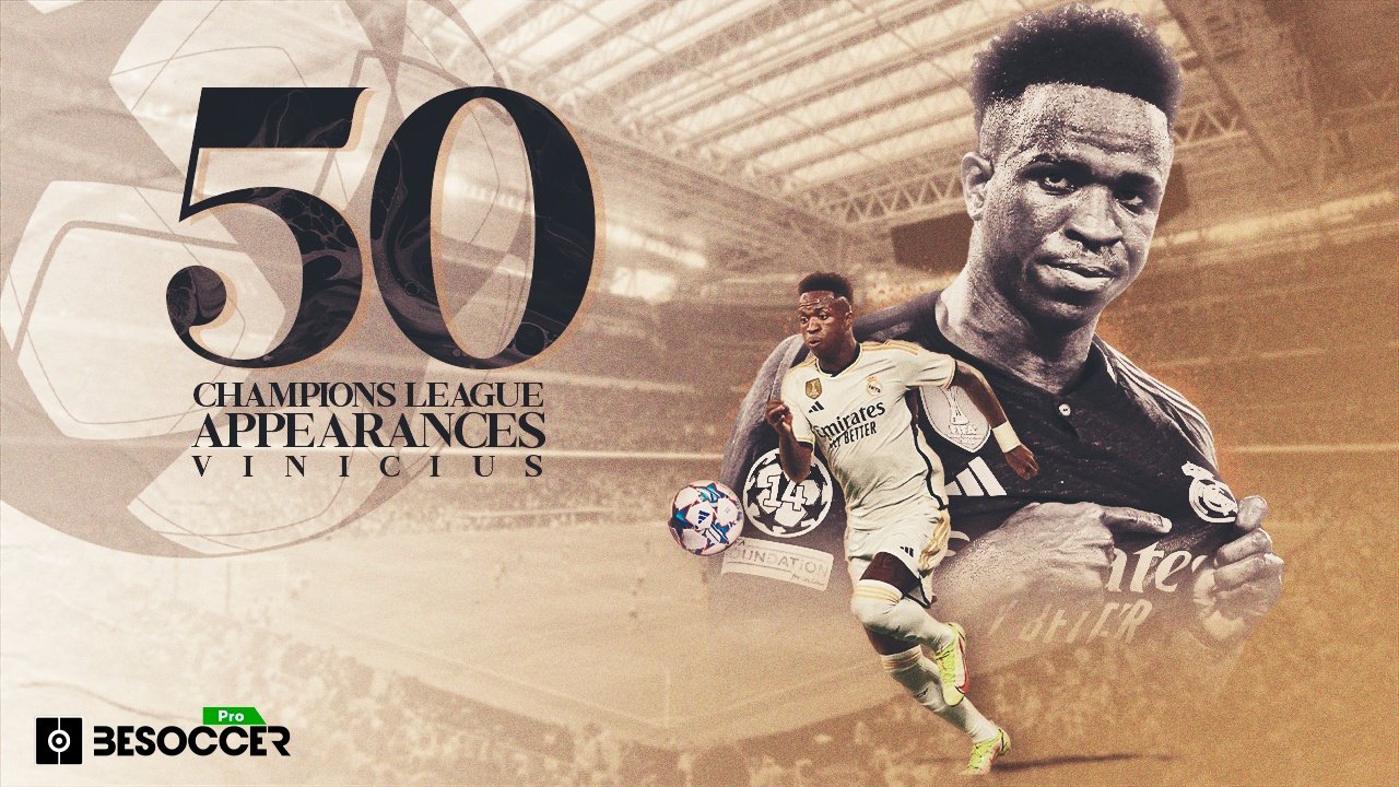 Vinicius has now made 50 appearances in the Champions League. BeSoccer Pro