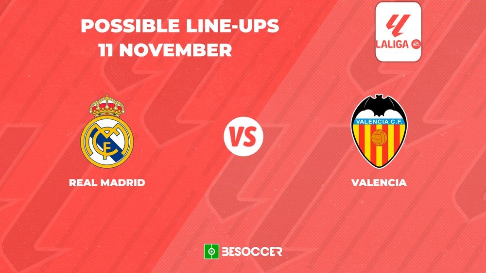 Real Madrid v Valencia, La Liga 2023/2024, matchday 13, 11/11/2023, possible lineups. BeSoccer