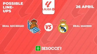 Take a look at Real Sociedad and Real Madrid's possible lineups for the La Liga matchday 33 fixture at the Reale Arena in San Sebastian, Spain.
