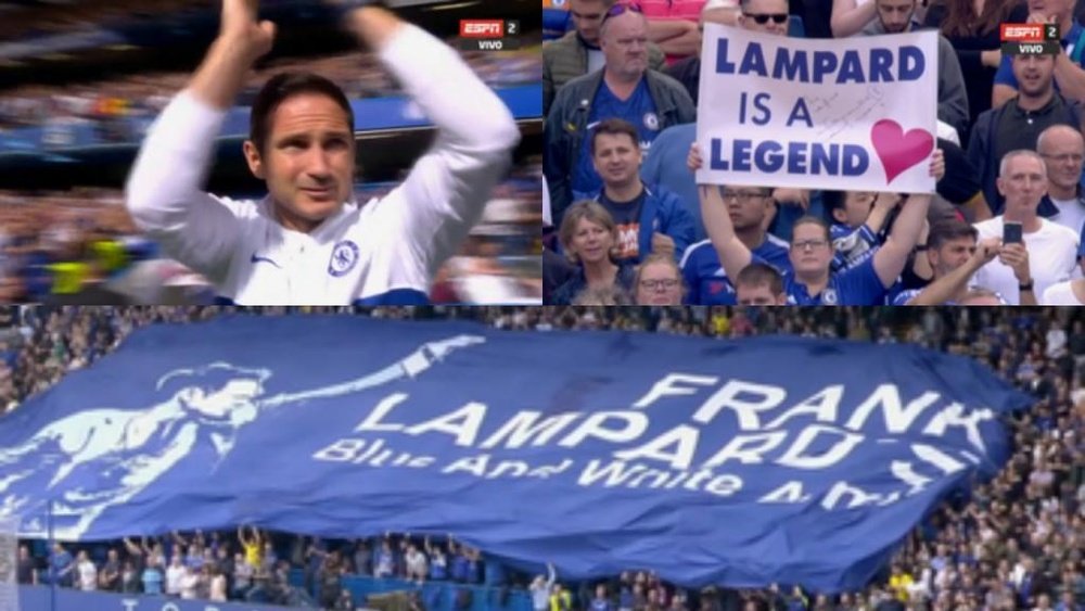 Lampard, recibido por todo lo alto en su casa. Capturas/ESPN