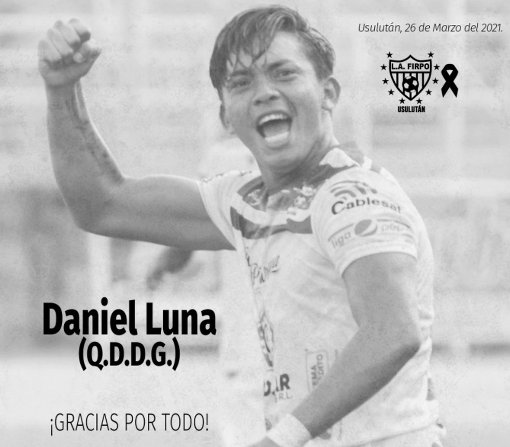 Falleció el jugador de 24 años Daniel Luna. Twitter/Firpo_oficial