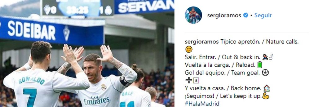 Ramos explicó de una forma muy clara su ausencia. Instagram/sergioramos