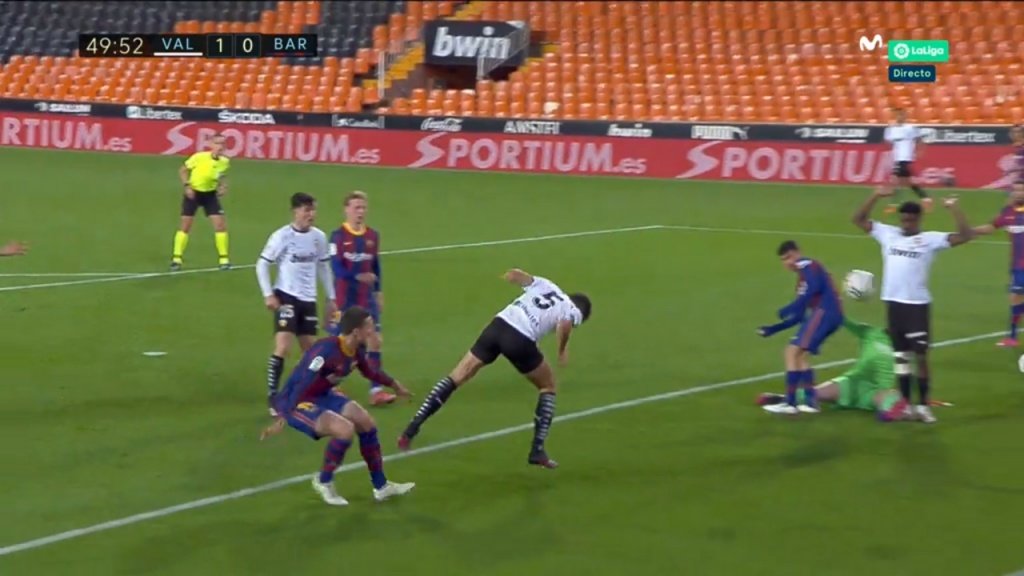 Gabriel Paulista puso el 1-0. Captura/MovistarLaLiga