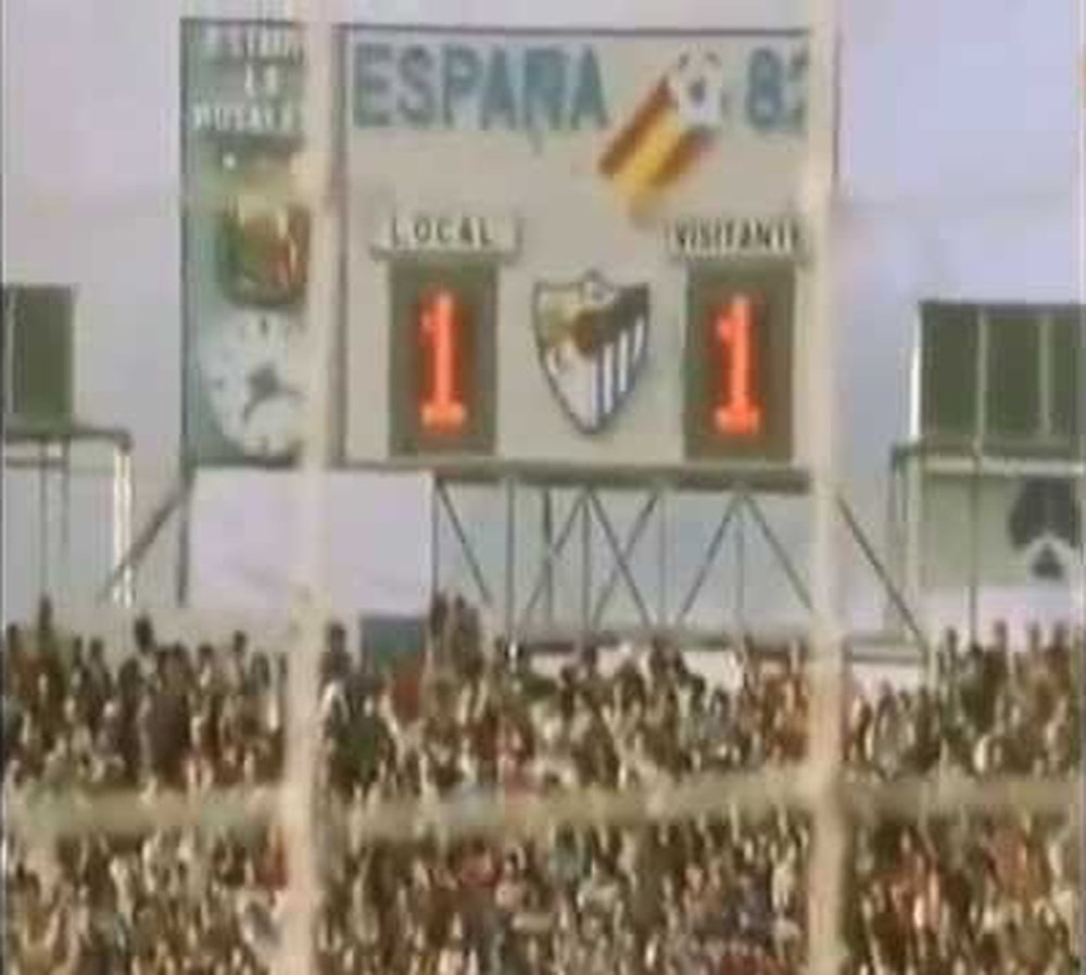 El Málaga terminó bajando a Segunda. Captura/Teledeporte