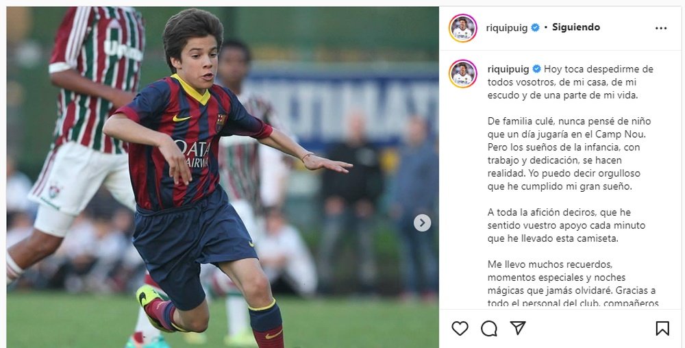 Riqui Puig firmó hasta 2025 con Los Angeles Galaxy. Captura/Instagram/RiquiPuig