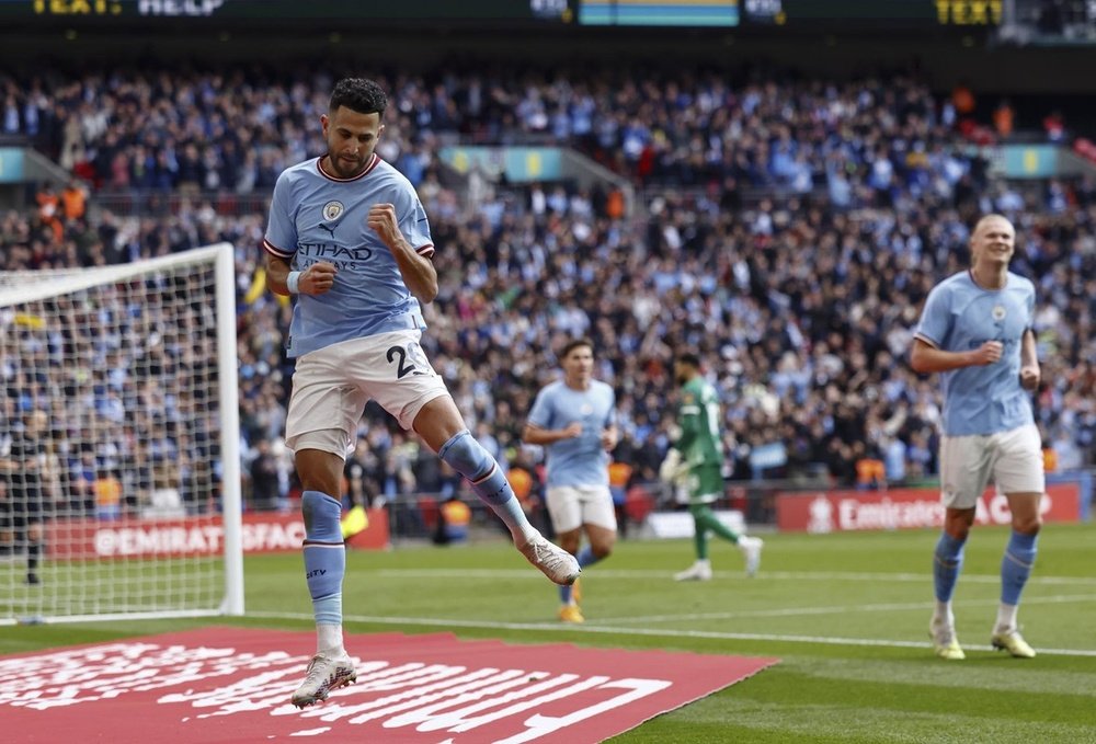 Mahrez : On doit continuer sur notre lancée. afp