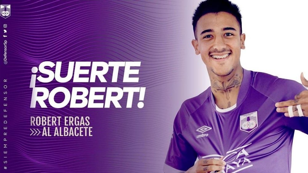 Robert Ergas puede ser fichaje oficial del Albacete pronto. Twitter/DefensorSp